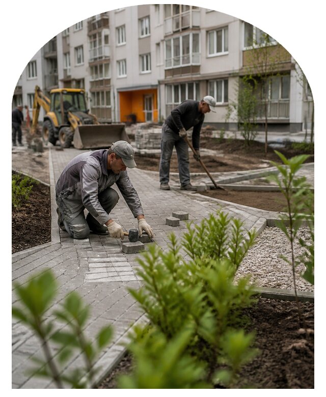 Благоустройство двора многоквартирного дома в Электростали