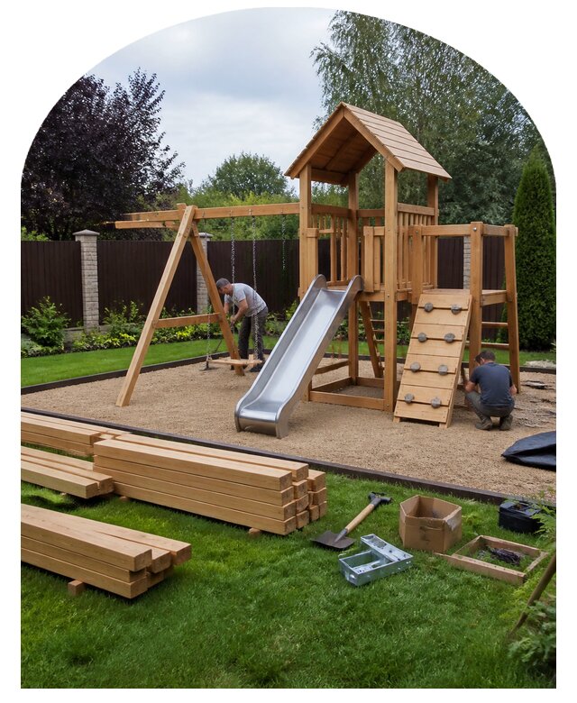 Строительство детской площадки на участке в Электростали